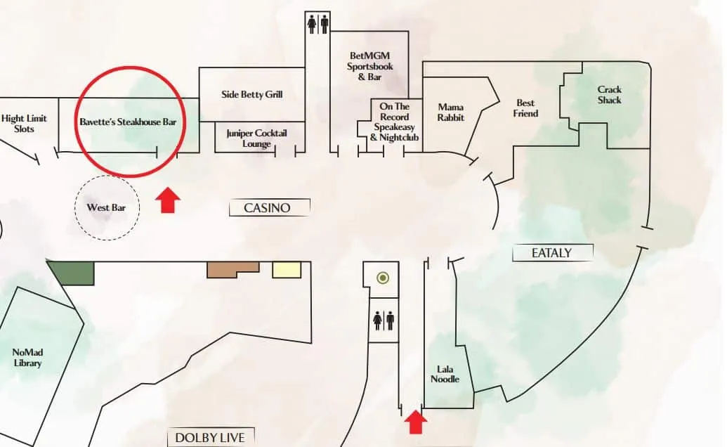 Bavette’s Steakhouse & Bar Property Map