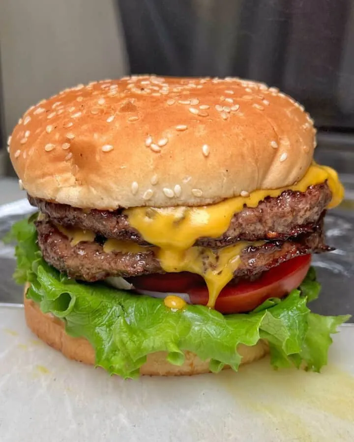 Burger at Greens and Grill