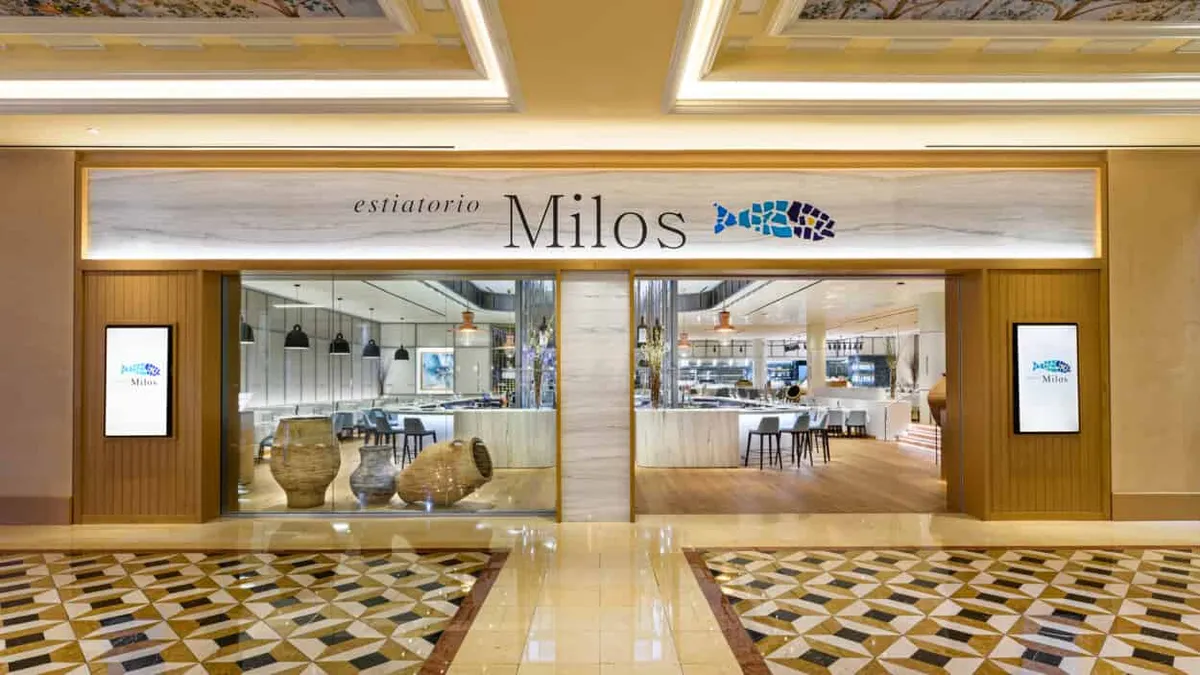 Milos Greek restaurant in Las Vegas front