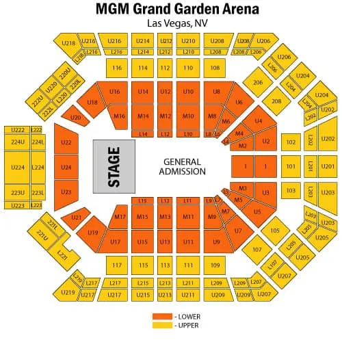 MGM Grand Garden Arena Seating Chart