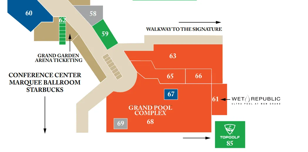 MGM Grand Pool Complex Property Map