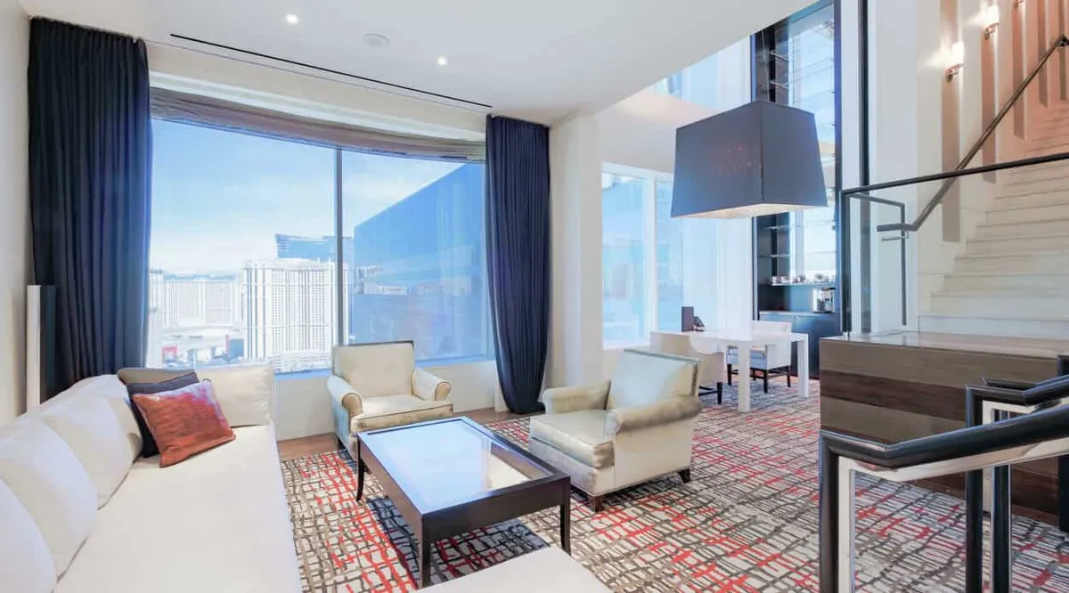 MGM SKYLOFTS Two Bedroom Living Area Strip View