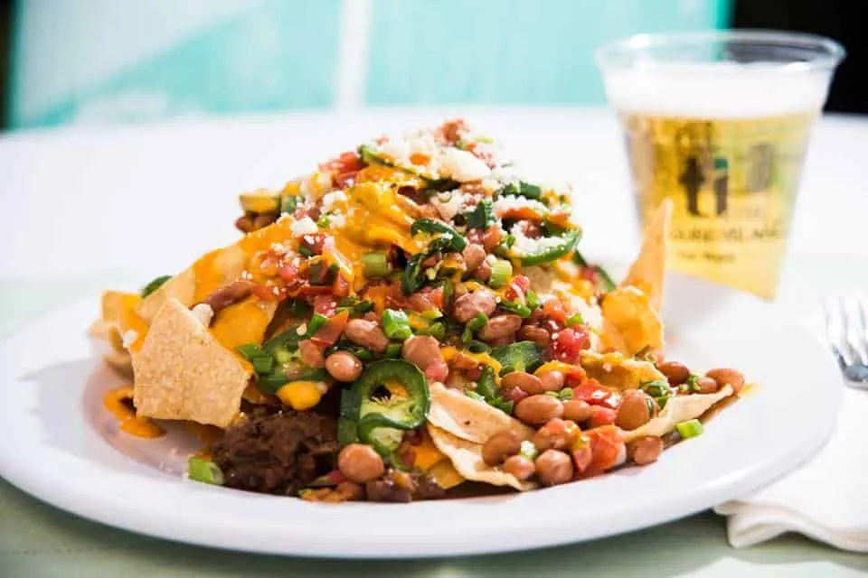 Nachos Grande in a private cabana