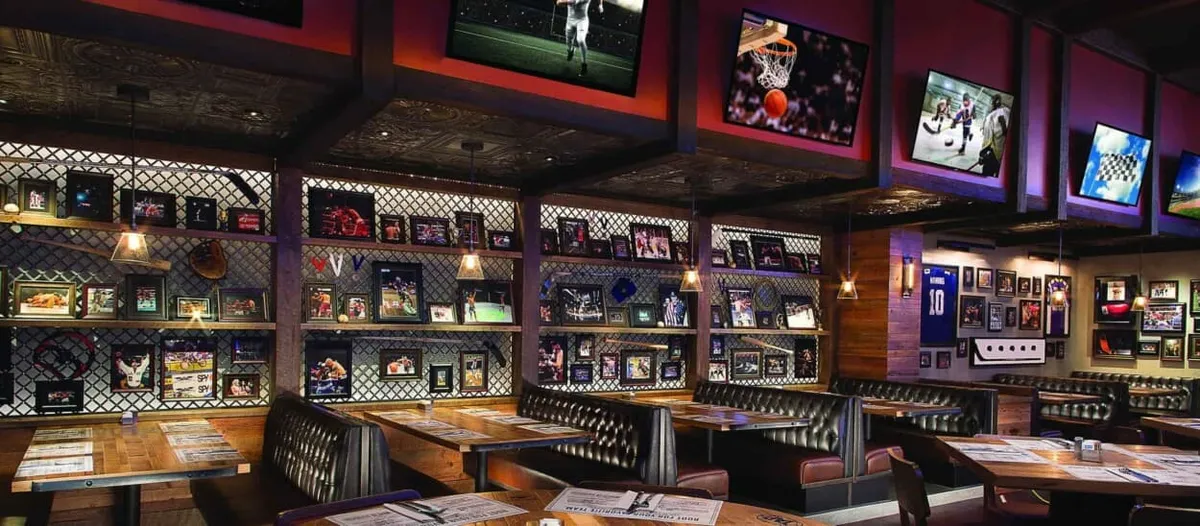 TAP Sports Bar dining room memorabilia