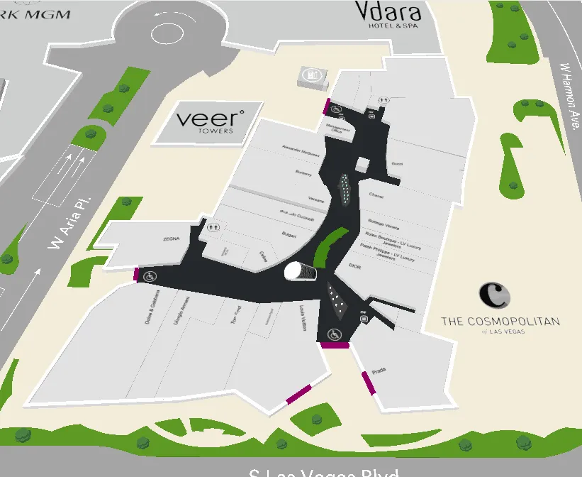 The Shops at Crystals Property Map