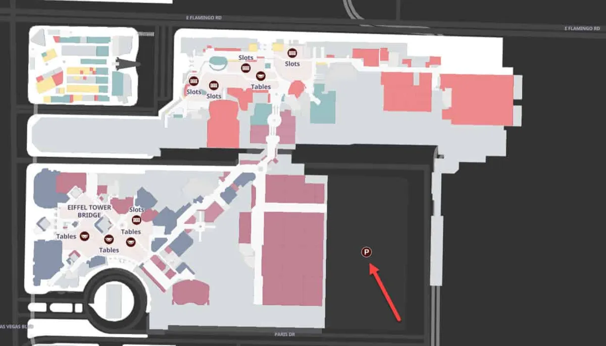 Horseshoe Las Vegas Parking Map