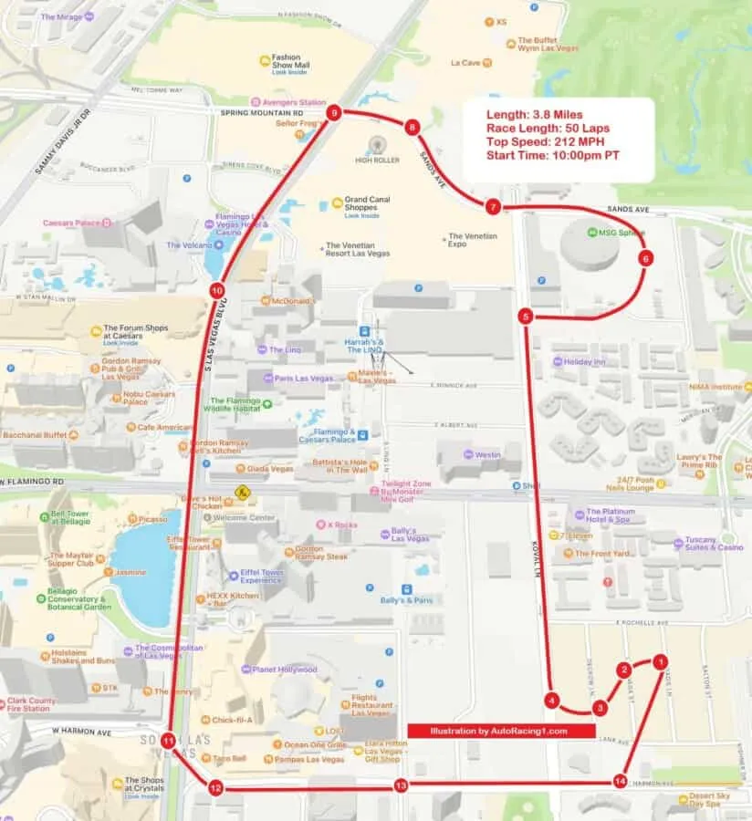 Las Vegas Grand Prix Map