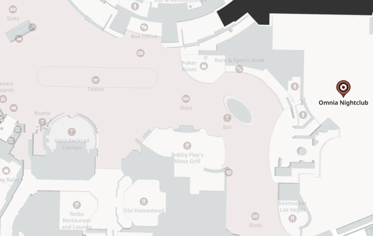 Omnia Nightclub Property Map