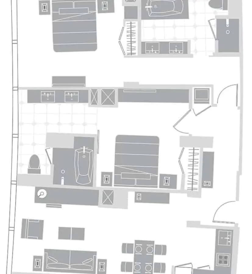 Two Bedroom Penthouse Floor Plan
