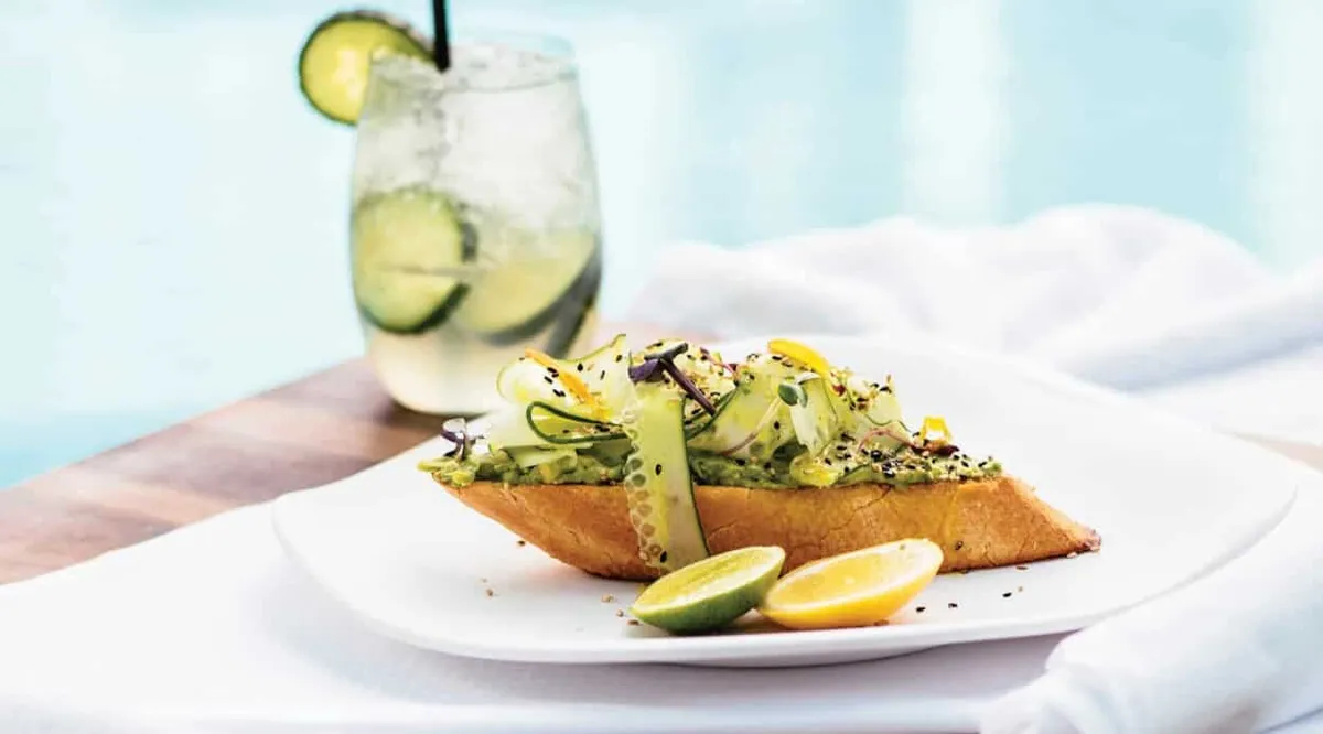 Spa Toast with Cucumber Cooler Cocktail