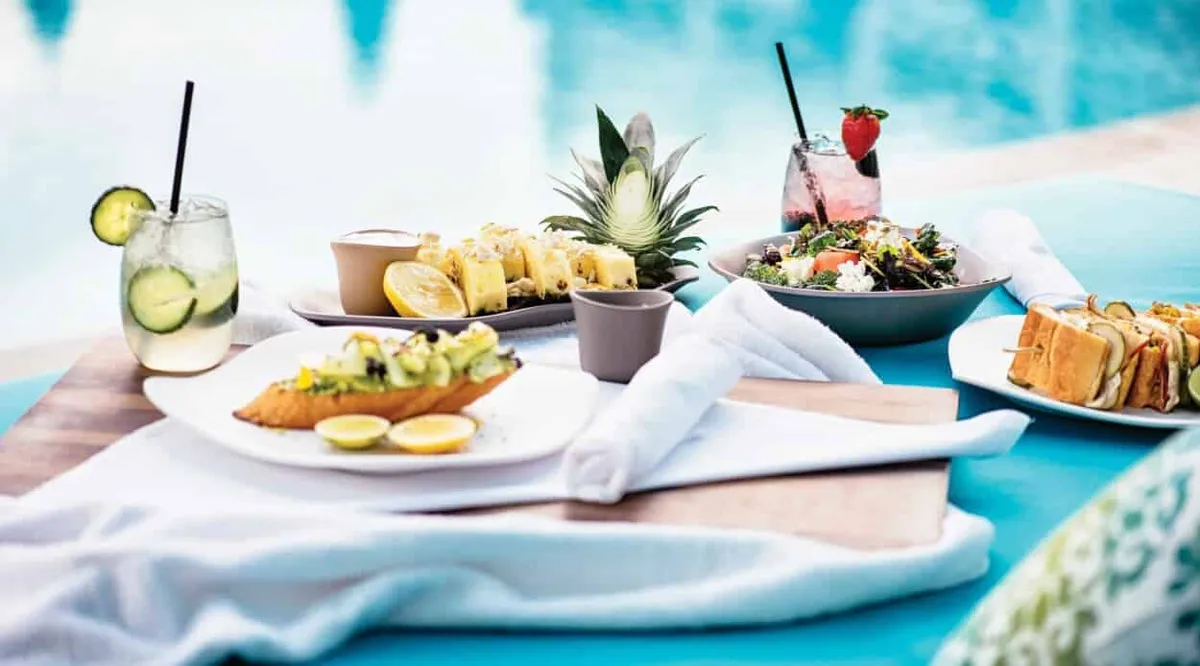 Enjoy poolside food and cocktails at Vdara Pool & Cabanas.