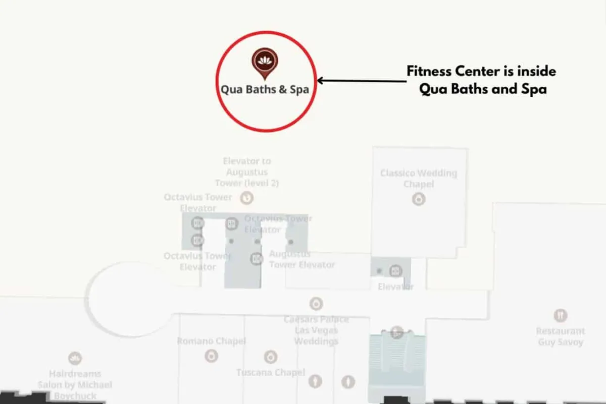caesars palace gym Property Map