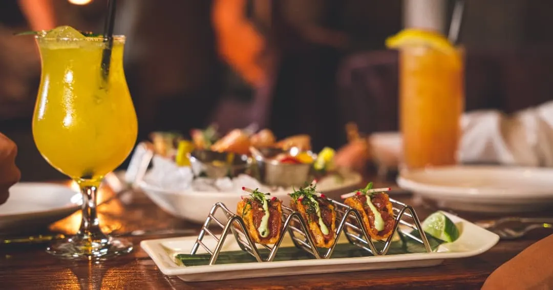 Tuna Poke Wonton Tacos in Raw Bar