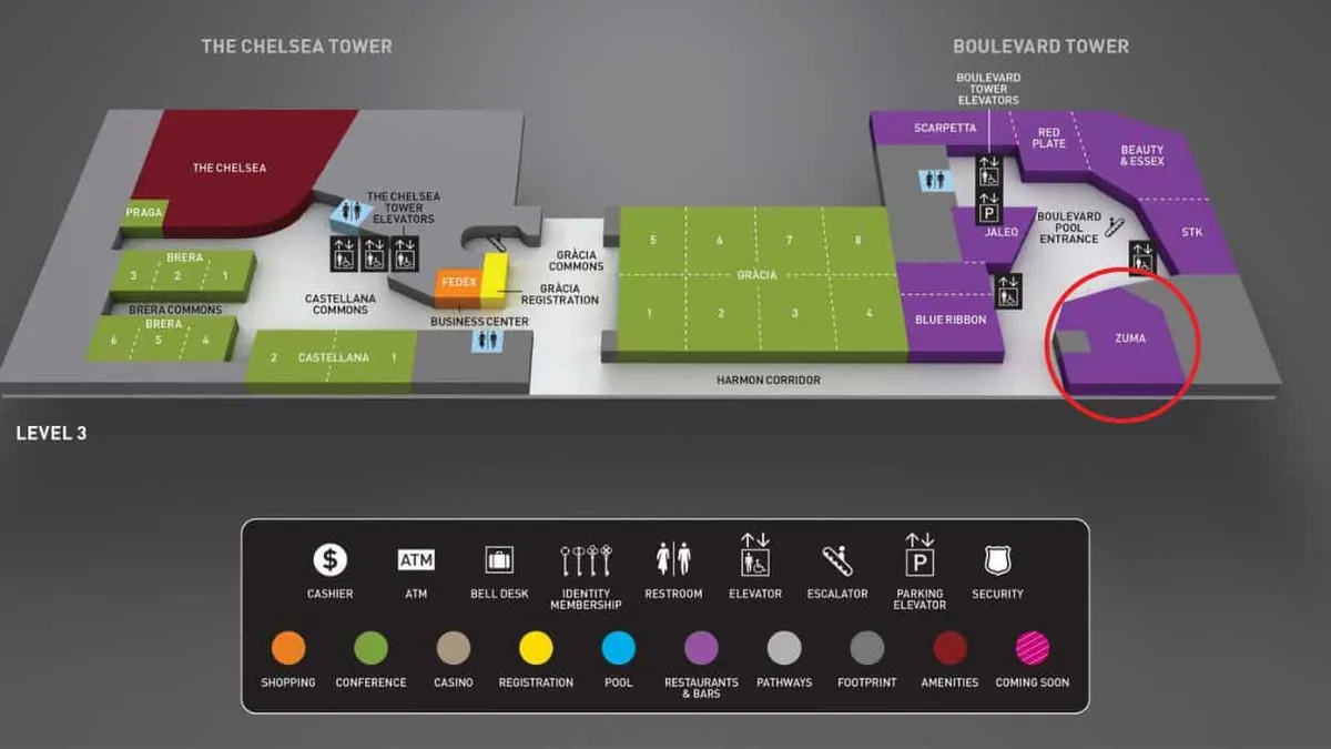 Zuma Las Vegas Property Map