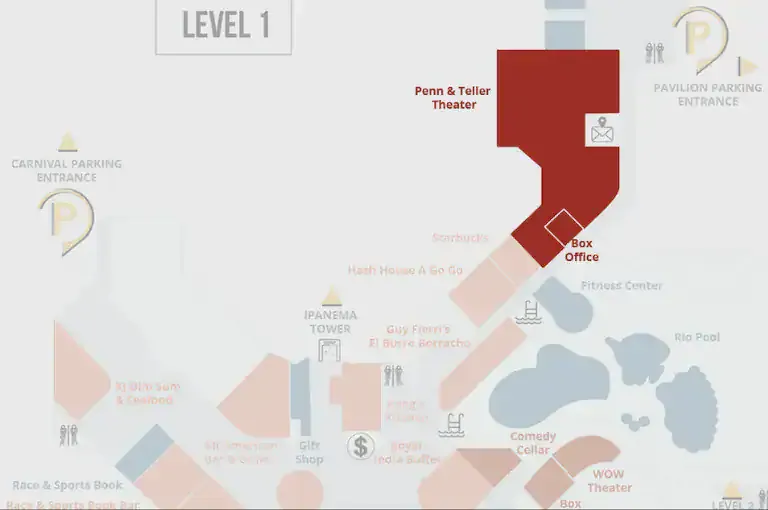 Penn & Teller show map