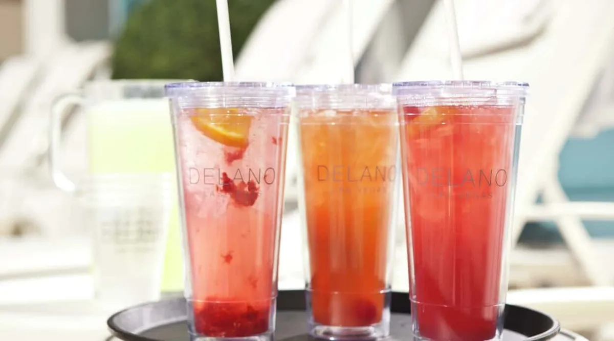 Colorful drinks at Delano Beach Club