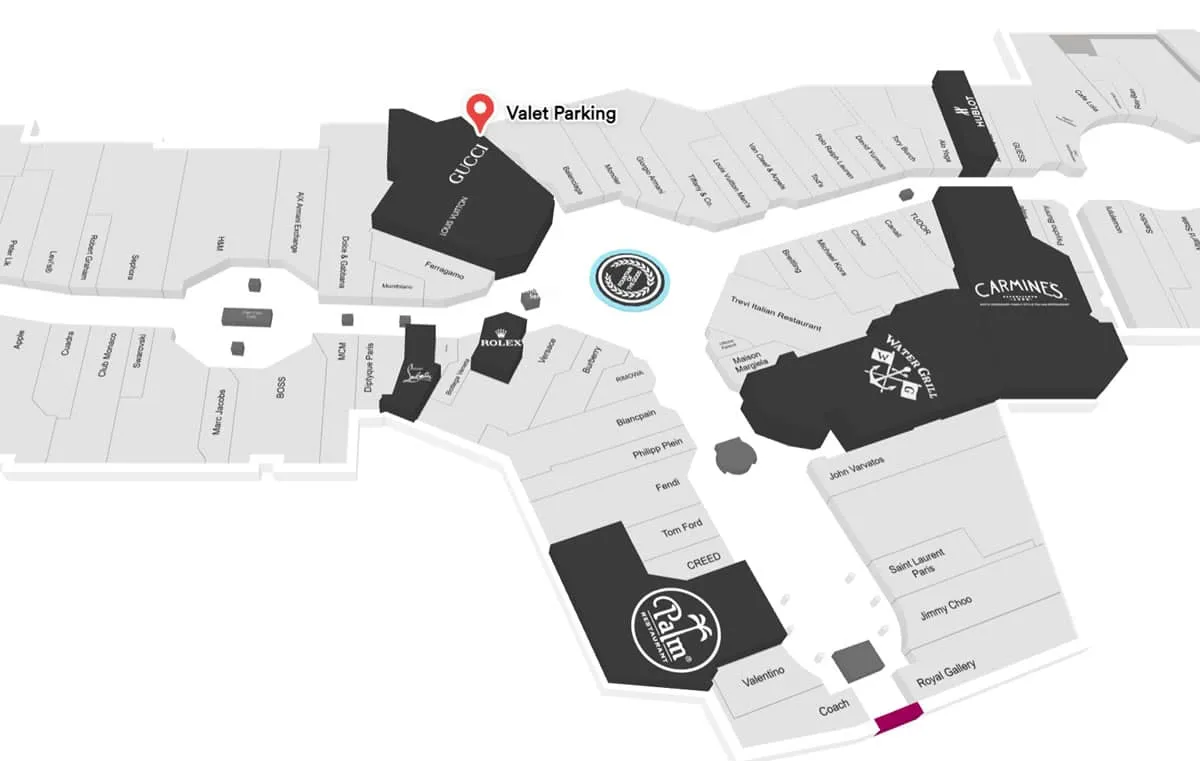 Main Forum shops valet parking
