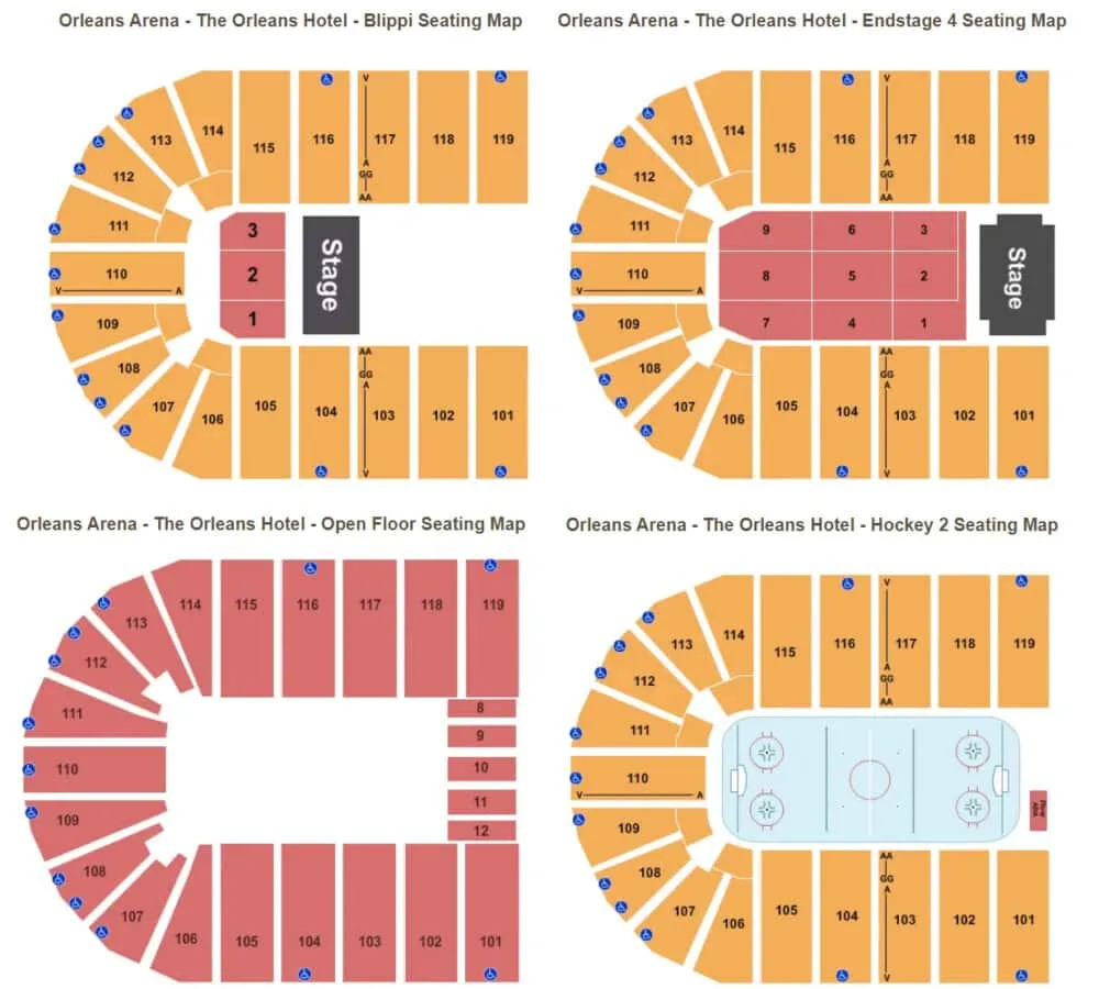 Seating at Orleans Arena