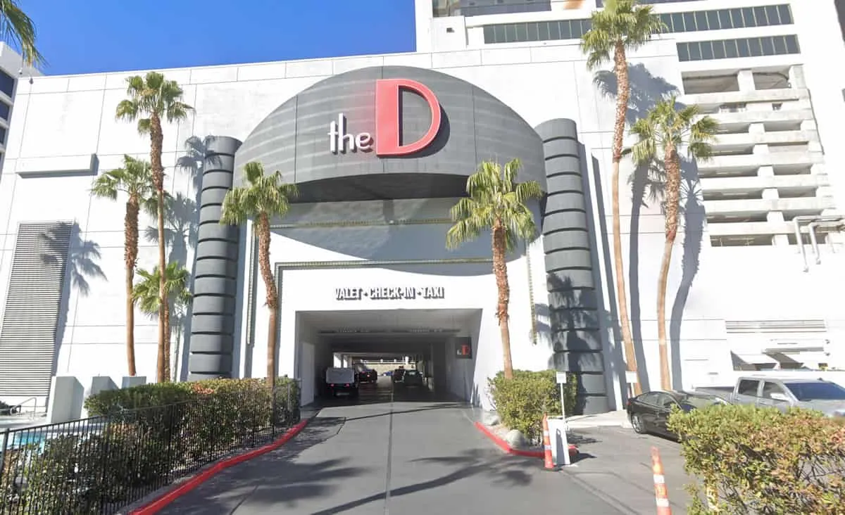 The D valet parking entrance