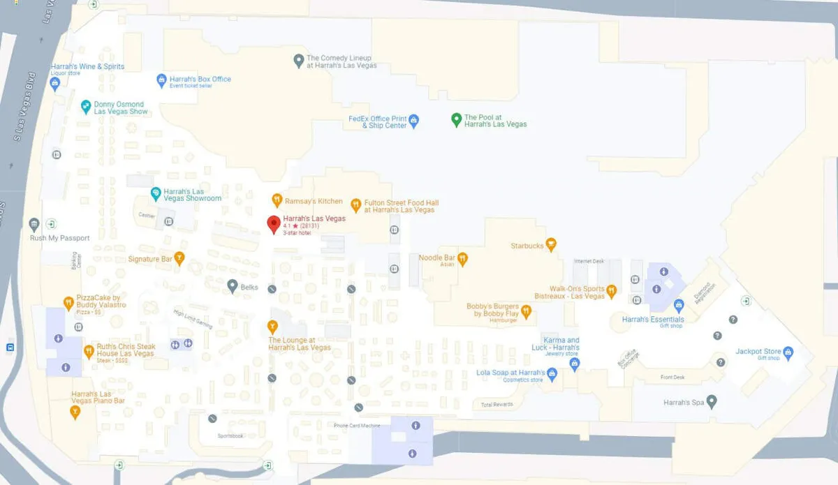 Harrah's Las Vegas property map