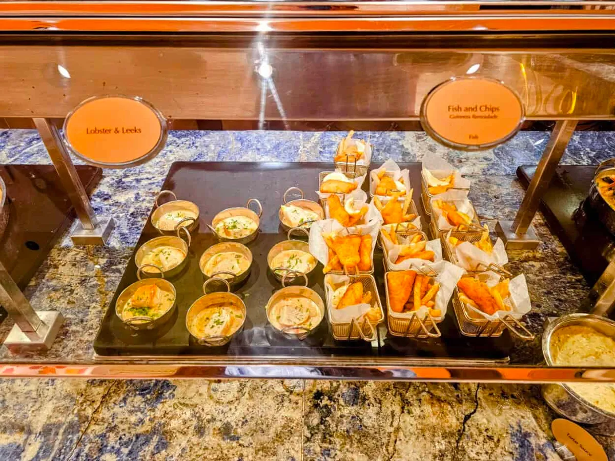 Wynn buffet fish & chips and lobster and leeks