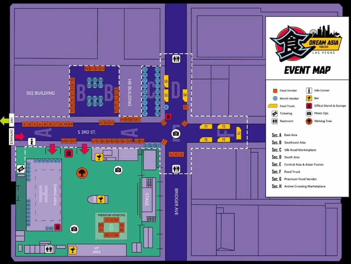 Dream Asia Food Fest map
