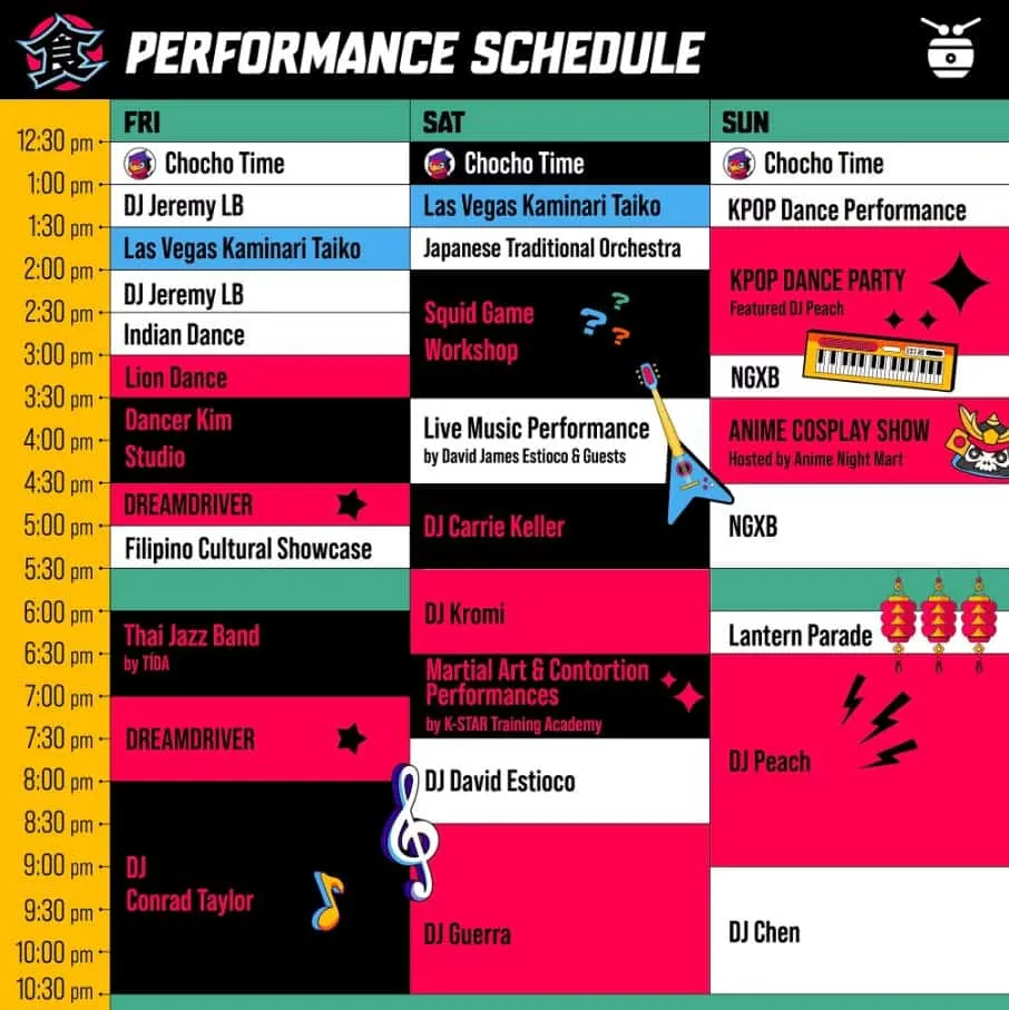 Dream Asia Festival Schedule