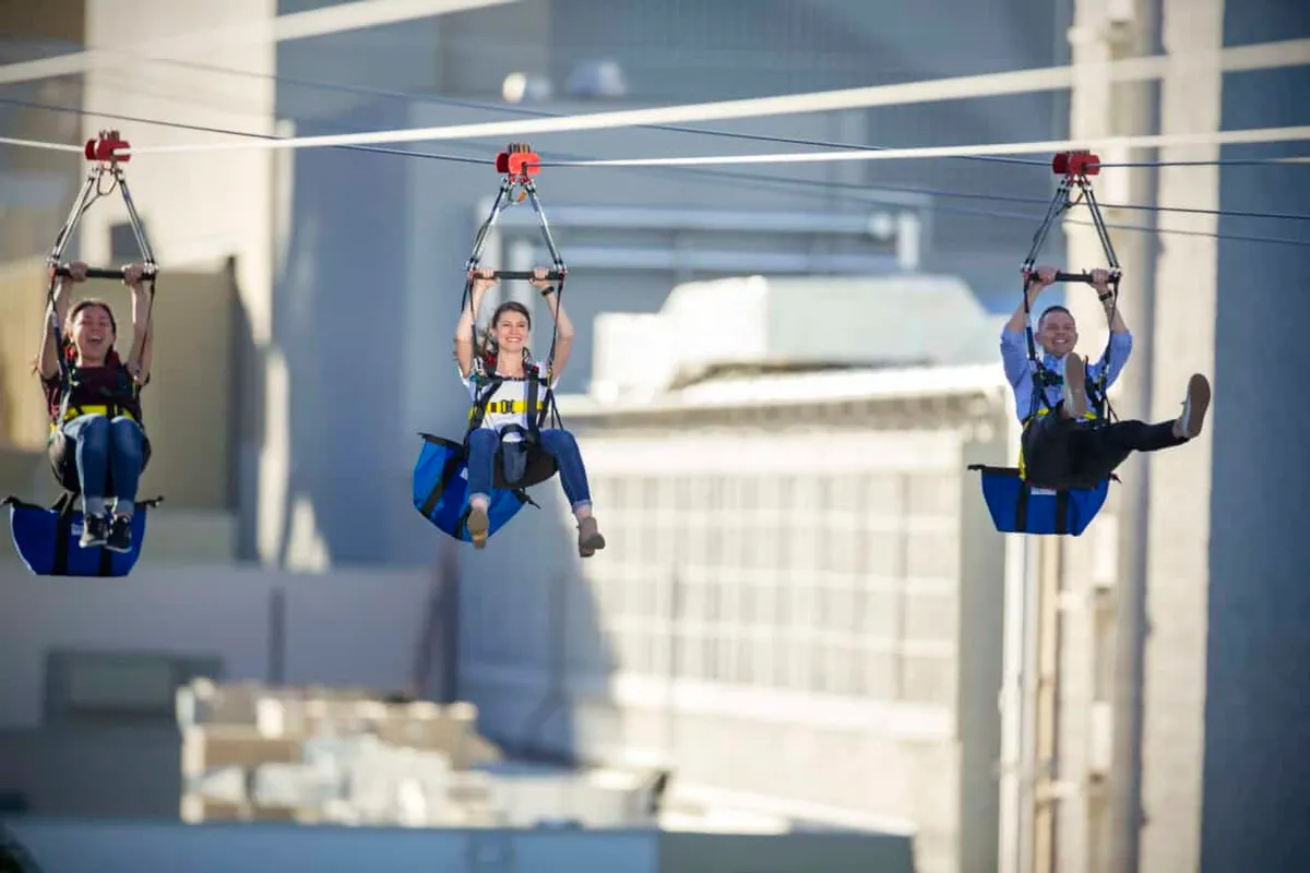 FlyLinq Zipline with 3 riders