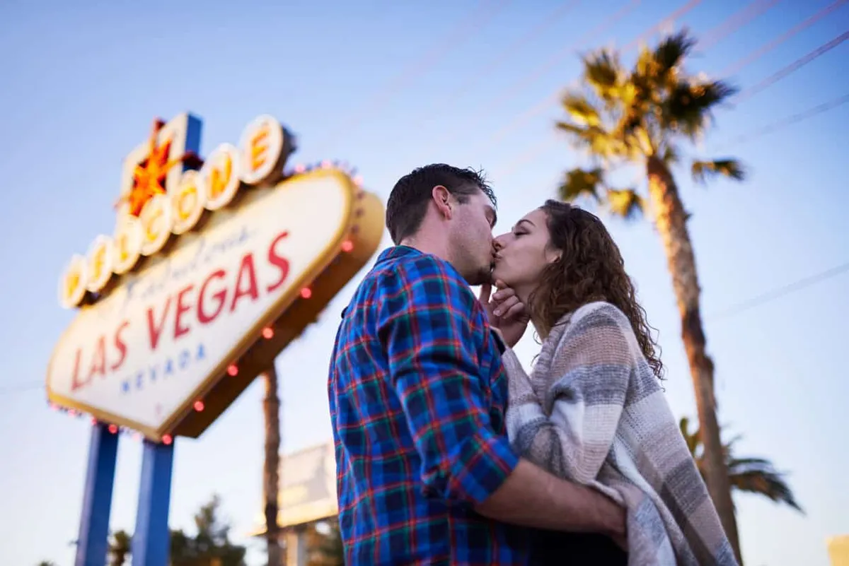 Romantic Couple in Las Vegas