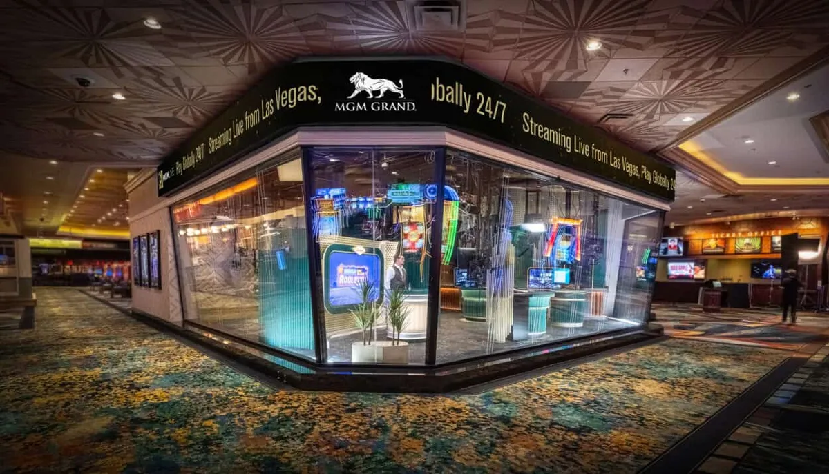 "Live From Vegas" glass box on MGM Grand floor